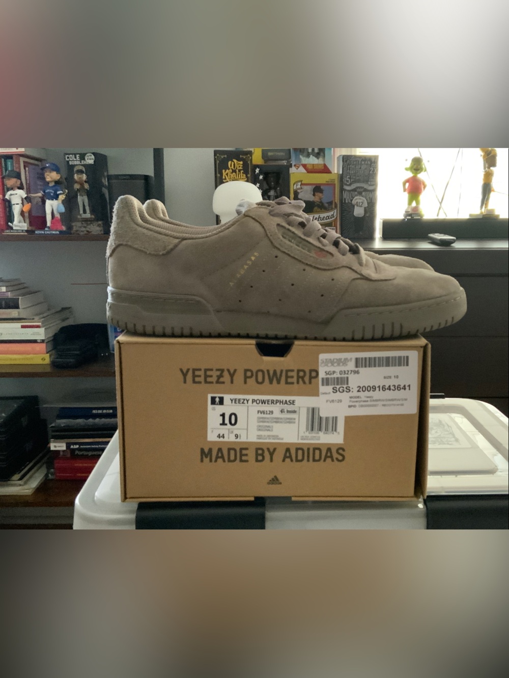 adidas Yeezy Powerphase Calabasas Suede Sneakers — Tan